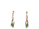 14ct Emerald Drop Stud Earrings