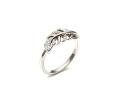 Silver CZ Leaf Ring