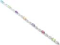 Silver Multi-Stone Fancy Bracelet 7.5 Inch