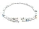 Silver Multi-Stone Fancy Bracelet 7.5 Inch