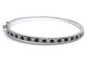 Silver Sapphire & CZ Channel Set Bangle