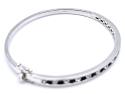 Silver Sapphire & CZ Channel Set Bangle