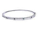 Silver Emerald & CZ Bangle