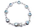 Silver Round Blue Topaz Bracelet