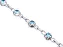 Silver Round Blue Topaz Bracelet