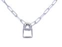 Silver Padlock Necklet 16-18 Inch