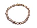 9ct Yellow Gold Pink CZ Heart Bracelet