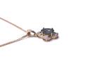 9ct Flourite & Diamond Pendant & Chain