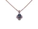 9ct Flourite & Diamond Pendant & Chain