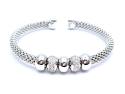 Silver Mesh CZ Cuff Bangle