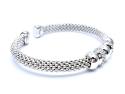 Silver Mesh CZ Cuff Bangle
