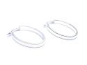Silver Oval Plain Hoop Earrings