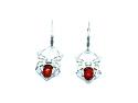 Silver Amber Spider Drop Earrings