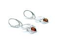 Silver Amber Spider Drop Earrings