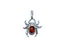 Silver Amber Spider Pendant