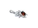 Silver Amber Spider Pendant