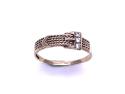 9ct Yellow Gold CZ Buckle Ring