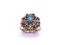 9ct Turquoise & Garnet Cluster Ring