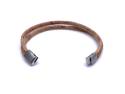 Beige Cork Double Bracelet Stainless Steel Clasp