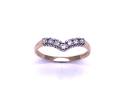 14ct Yellow Gold CZ Wishbone Ring