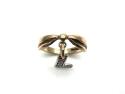 9ct Yellow Gold CZ Initial 'L' Ring