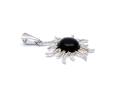 Silver Cherry Amber Sunburst Pendant