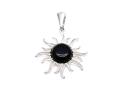 Silver Cherry Amber Sunburst Pendant