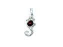 Silver Amber Seahorse Pendant