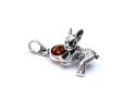 Silver Amber Frenchie Bulldog Puppy Pendant
