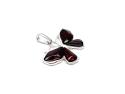 Silver Cherry Amber Butterfly Pendant