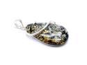 Green Amber Teardrop Pendant