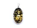 Green Amber Oval Fancy Pendant