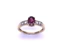 9ct Yellow Gold Garnet & CZ Ring