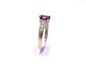9ct Yellow Gold Garnet & CZ Ring