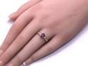 9ct Yellow Gold Garnet & CZ Ring