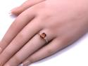 9ct Yellow Gold Garnet & CZ Ring