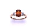 9ct Yellow Gold Garnet & CZ Ring