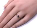 9ct Sapphire & Diamond 3 Stone Ring