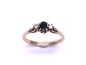 9ct Sapphire & Diamond 3 Stone Ring