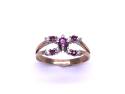 9ct Ruby & CZ Crossover Ring