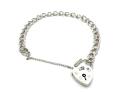 Silver Curb Padlock Charm Bracelet