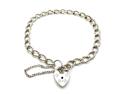 Silver Curb Padlock Charm Bracelet