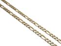 9ct Yellow Gold Pave Figaro Chain