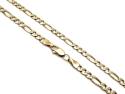 9ct Yellow Gold Pave Figaro Chain