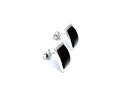 Silver Cherry Amber Oblong Stud Earrings