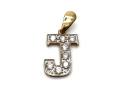 9ct Yellow Gold CZ Initial 'J' Pendant
