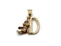 9ct Initial 'D' & Clown Pendant