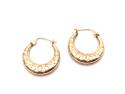 9ct Yellow Gold Patterned Hoop Earrings