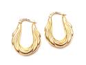 9ct Yellow Gold Fancy Hoop Earrings