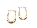9ct Yellow Gold Oval Hoop Earrings